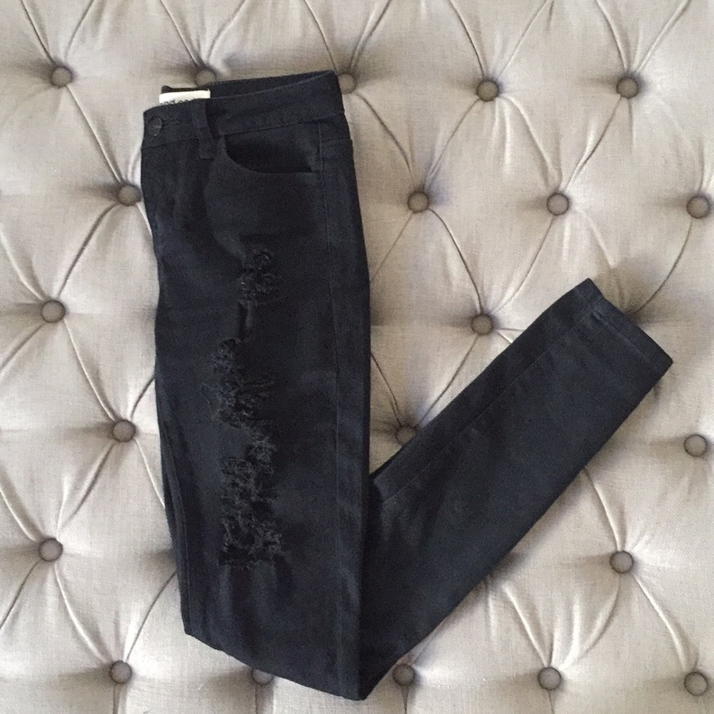 Ripped black denim